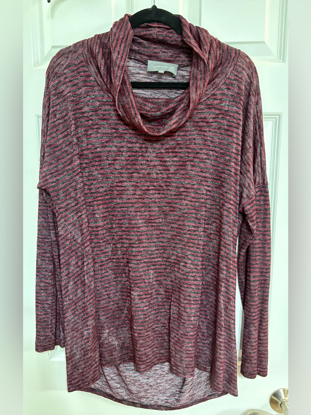 Anthropology Sunday in Brooklyn Women's Striped Cowl Neck Shirt